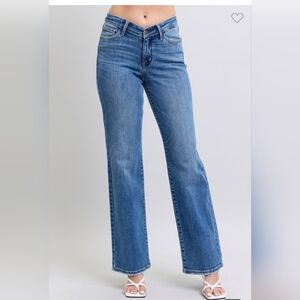 Judy Blue Denim Straight Leg Jeans in Deep Blue